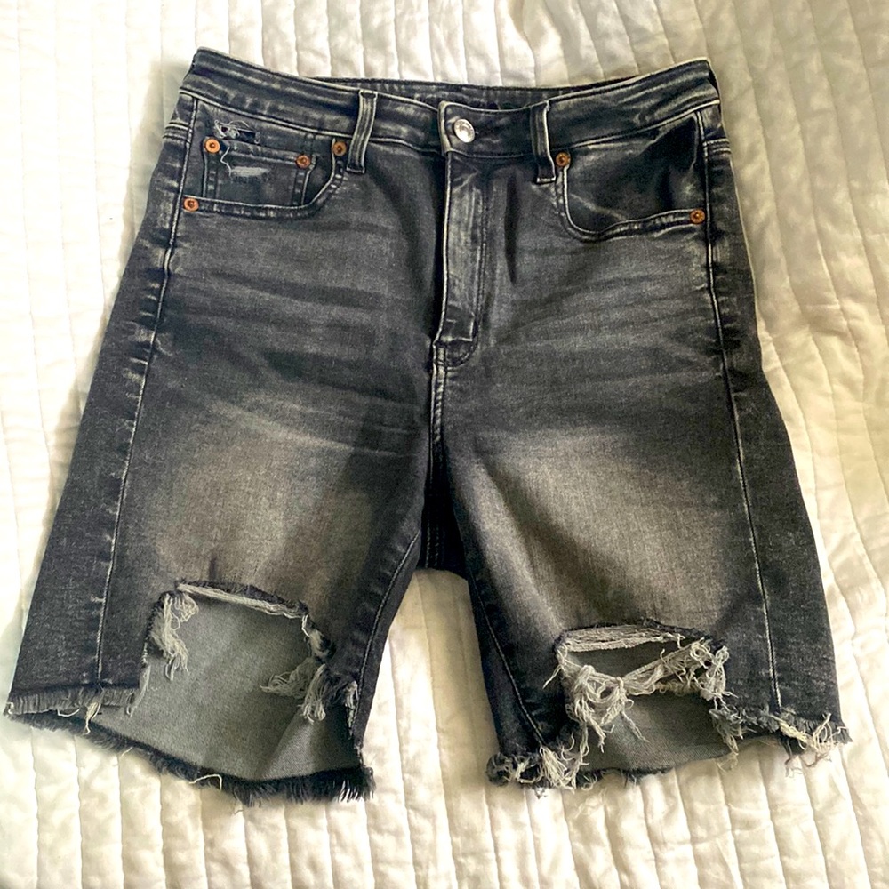 American Eagle Super Hi Rise Biker Jean Shorts